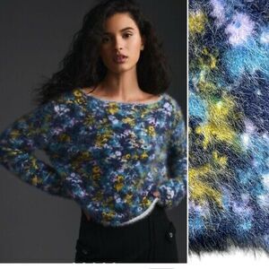 ANTHROPOLOGIE Pilcro Eyelash Fuzzy Furry Cropped Sweater XXS